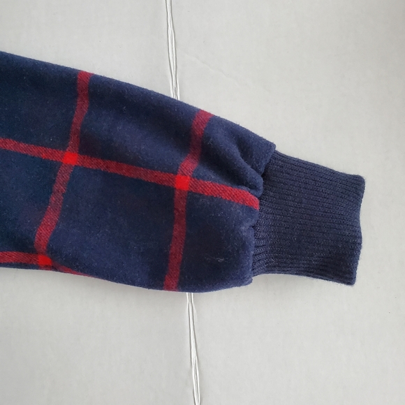 Old Navy Women's Plaid Wool-Blend Sherpa Lined Bomber Jacket, Navy/Red, M - Picture 9 of 12